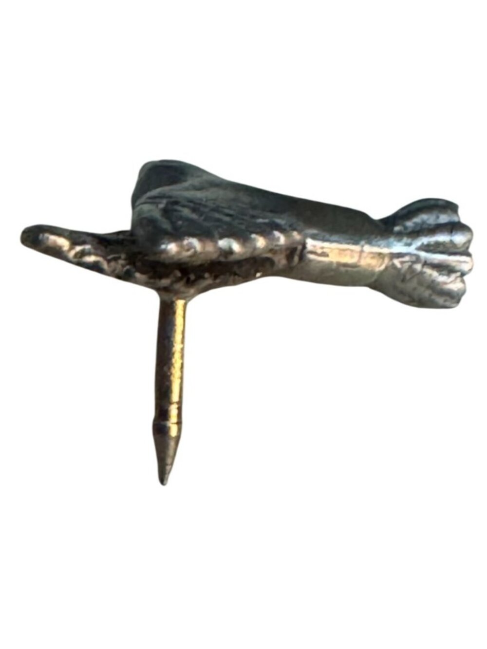 Vintage Hummingbird Metal Lapel Pinback Circa 1960-1970 Detailed Textures - Picture 7 of 10